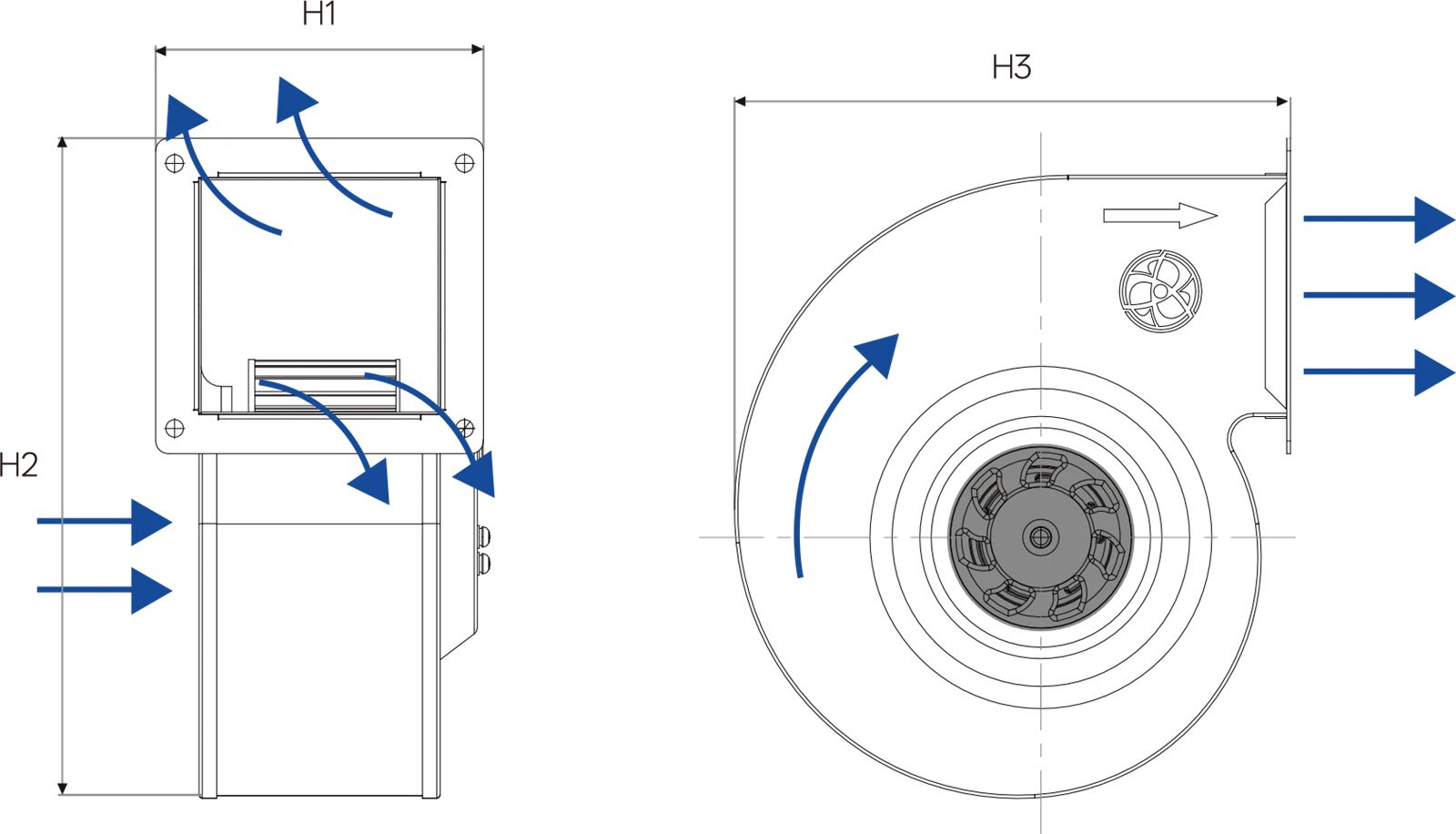SINGLE-INLET BLOWER AIRFLOW